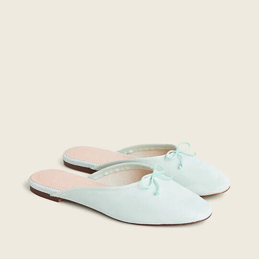 NWOT J Crew Ballet Flat Suede Mules Size 12